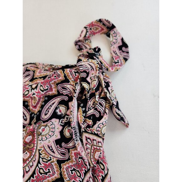 Maurices Full Wrap Skirt Women L Button Stretch Tie Closure Paisley Multicolor - Picture 6 of 10